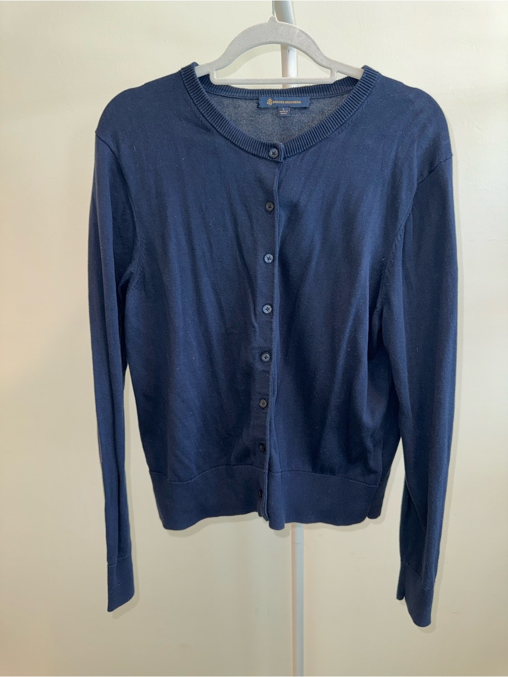 Brooks Brothers Classic Navy Button-Front Women's Cardigan size L